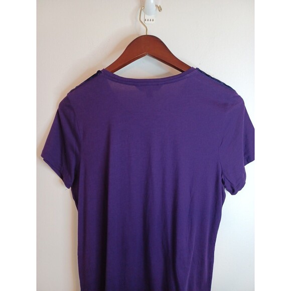 Ralph Lauren Pullover Knit Top Womens XL Purple Shortsleeve Scoop Neck - Picture 8 of 9